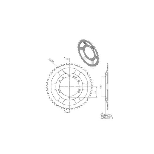 Couronne cyclo 27 adapt. mbk 40/50 54dts (d94) 10 trous