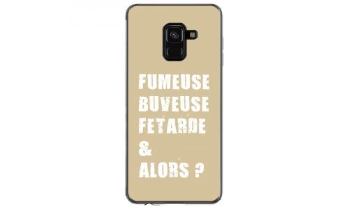 Coque souple pour Samsung Galaxy A8 2018 avec impression Motifs fumeuse et alors taupe