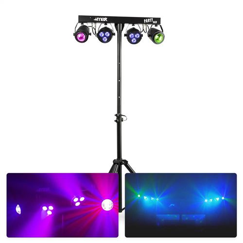 Max Partybar1 - 2 PAR 3 LEDs 4-en-1 RGBW + 2 Jellymoon