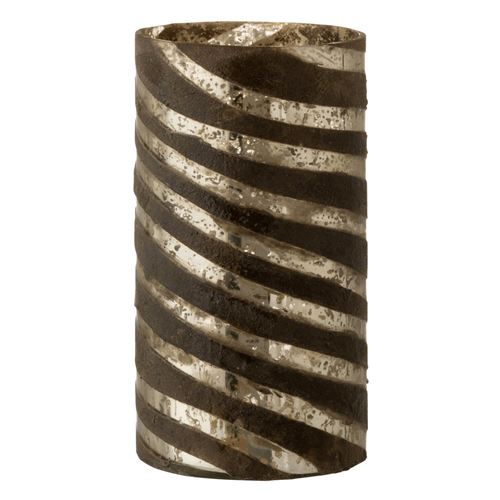 Generique Argent Vase Design En Verre "Lignes" 26Cm - Image 3