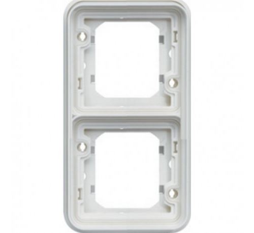 Support encastré double vertical Cubyko - composable - IP55 - blanc