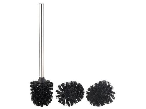 Brosse WC en acier inoxydable avec têtes de rechange Ø 8 cm - Noir