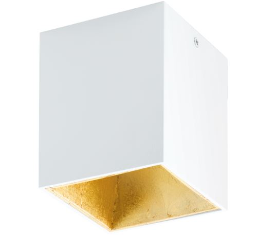 Plafonnier led design - polasso l10 cm - blanc - or