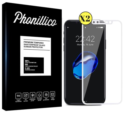 Verre Trempe pour iPhone 11 PRO [Pack 2] Film Bord Blanc Vitre Protection Ecran Ultra Resistant [Phonillico®]