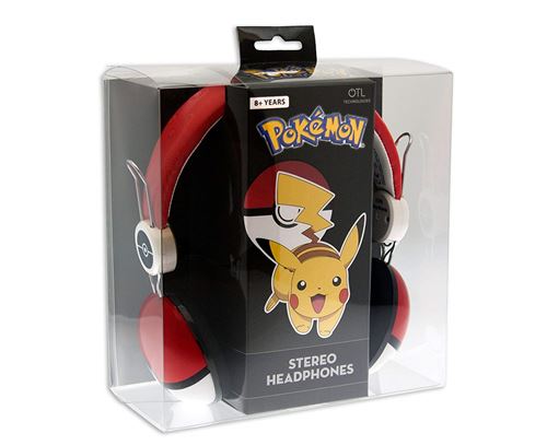 OTL Pokemon Pokéball - Écouteurs - circum-aural - filaire - jack 3,5mm - rouge