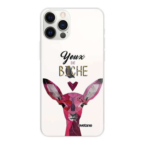 Coque pour iPhone 12/12 Pro souple transparente Yeux De Biche Motif Ecriture Tendance [Evetane®]