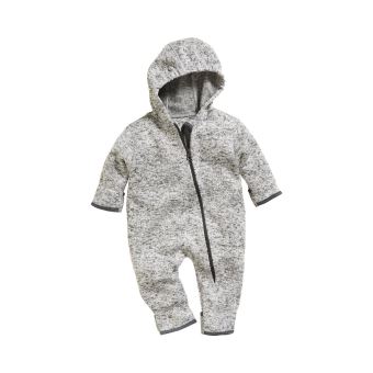 Playshoes pyjama bébé en laine polaire tricotée oneie gris - 1