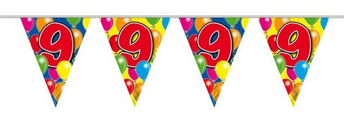 Wimpelkette Luftballons ZAHL 9 Jahre