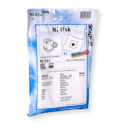 Sac à poussière Scanpart Ni01 et Microfleese Nilfisk King Micro