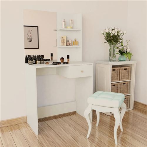 vidaXL Coiffeuse Aggloméré 75 x 40 141 cm Blanc