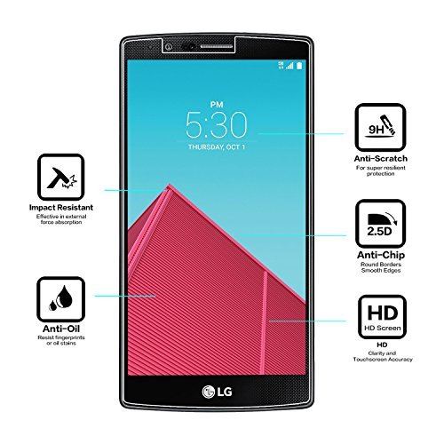 [3 Pièces] LG G4 Film Protection D'écran En Verre Trempé (0,26mm HD ) NEARPOW Protecteur Ecran