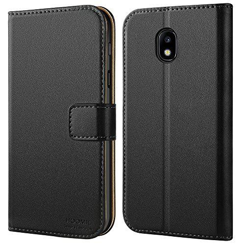 HOOMIL Coque Samsung J7 2017 Samsung Galaxy J7 (2017) Housse en Cuir Premium Flip Case Portefeuille Etui Coque Galaxy J7 2017 (H3182, Noir)