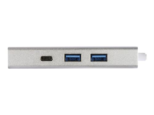 Hama USB 3.1 Type-C-hub 1: 3 en aluminium 2x USB-A USB-C LAN Alimenté par bus