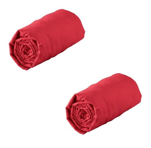 Drap housse Jersey - rouge 160 x 200 cm