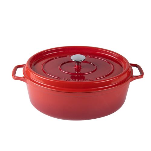 Invicta cocotte ovale - 27 cm - rouge rubis - fonte émaillée - tous feux dont induction puv403270