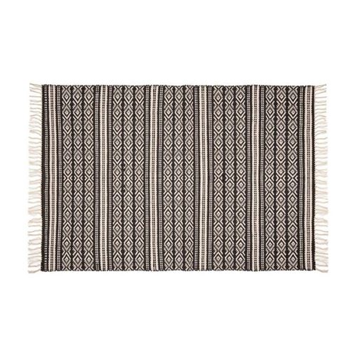 Tapis de sol réversible à franges - Delhi - L 170 cm x l 120 cm
