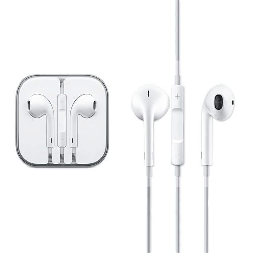 Écouteurs Kit Mains Libres Blanc avec Télécommande + Micro -Blanc de Vshop