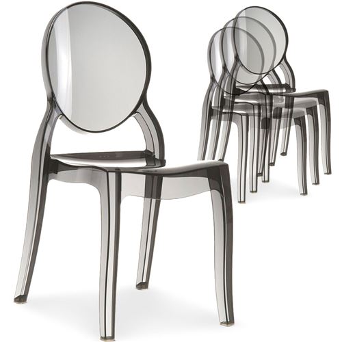 Lot de 20 chaises Diva Plexi Transparent Fumé