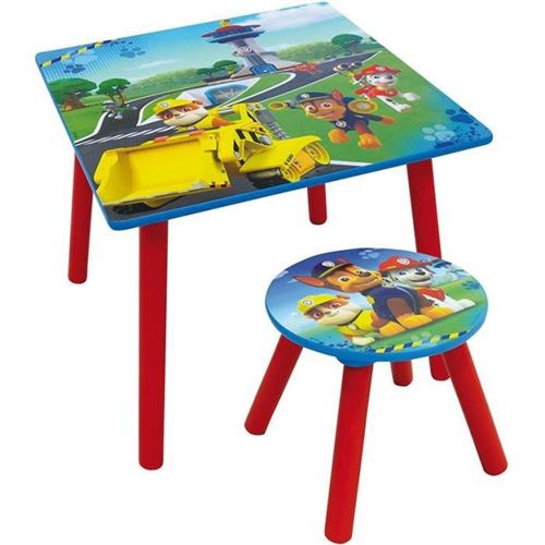 Fun House Pat Patrouille table carree + tabouret pour enfant