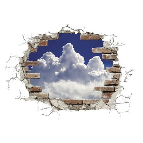 Break Out Clouds, Sticker Décoration Murale - 100x70 cm