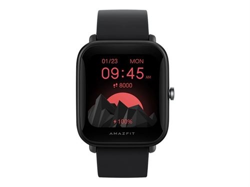 Amazfit Bip U Pro - Zwart - smart watch met riem - siliconen rubber - zwart - display 1.43 - Bluetooth - 31 g