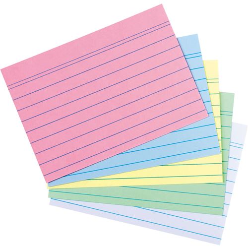 herlitz Fiches bristol, A7, ligné, assorti
