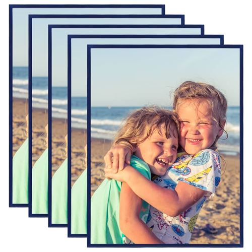 vidaXL Collage de cadres photo 5 pcs de mur table Bleu 40x50 cm MDF