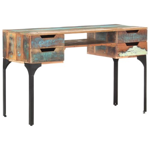 vidaXL Bureau 118x48x75 cm Bois de récupération massif