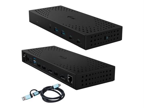 i-Tec - Station d'accueil - USB-C / USB4 / USB 3.0 Thunderbolt 3 / Thunderbolt 4 - 2 x DP, 3 x HDMI - 1GbE - 160 Watt - Europe