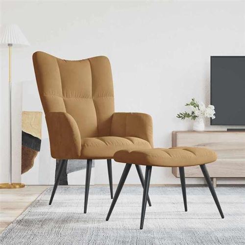 Non Communiqué Marron Vidaxl Relaxstoel Met Voetenbank Velours