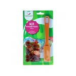 Kit Accessoires Loto Bingo – Trousse De Rangement Bleue + Bâton Magnétique + 100 Pions Jaune Orange – Set Complet