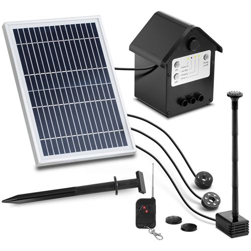 Uniprodo Pompe solaire pour bassin - 250 l/h - LED - Télécommande