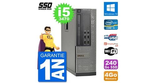 Pc dell optiplex 7010 sff intel core i5-3470 ram 4go ssd 240go windows 10 wifi