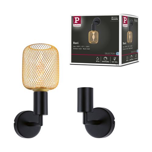 Paulmann Ravi 71139 Applique E27 noir (mat)