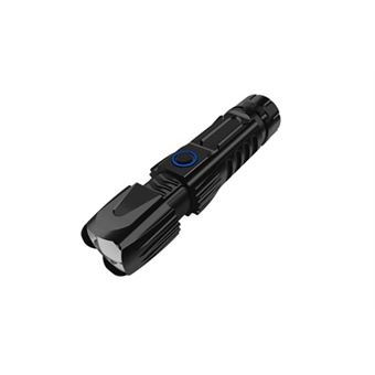 Lampe Torche LED Rechargeable Avec Câble USB - Noire - Lot De 2 (1 Achetée = 1 Offerte)
