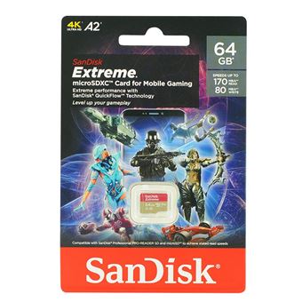 Carte mémoire Micro SD 64 Go - Classe 10 - SanDisk A2