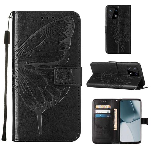 MPFRANCE Housse pour OnePlus 10 Pro Noir [Papillon V3]