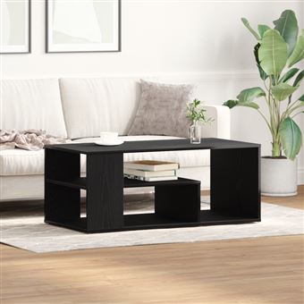 Table basse Noir Chêne 100x50x40 cm Bois d ingénierie - 1