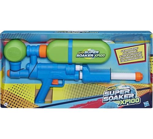 NERF - Pistolet A Eau Super Soaker Hydra, Pistolet à eau Bleu/Blanc