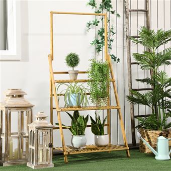 Mini tabouret/table/support pour plantes en bois -  France