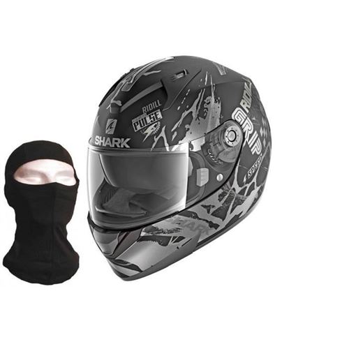 SHARK HELMETS Casque moto intégral Ridill Drift-R + Cagoule - Noir anthracite