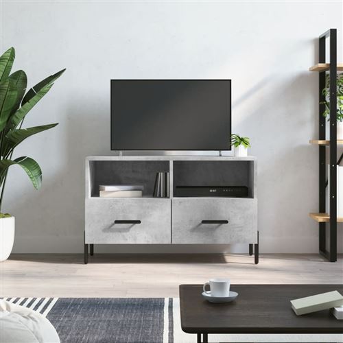 Non Communiqué Gris Vidaxl Meuble Tv Béton 80X36x50 Cm Bois D'ingénierie828984