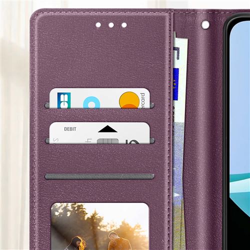 Étui Portefeuille Pour Xiaomi Redmi 15C 4G/5G - Cuir Synthétique, Motif Mandala, Porte-cartes Et Support Intégré - Violet