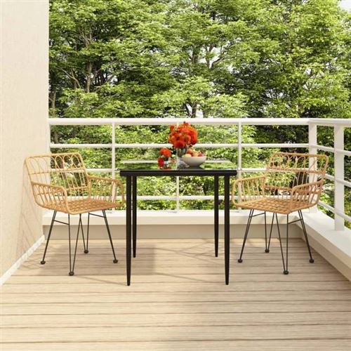 Non Communiqué Or Vidaxl Ensemble À Manger De Jardin 3 Pcs Résine Tressée, Ensemble De Patio, Ensemble Bistro De Jardin, Ensemble De Salle À 3157845