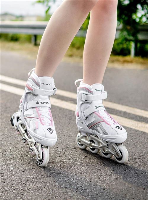 Roller en ligne Pulse blanc + patin à glace Adulte Enfant Mixte taille  ajustabl