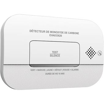 EVACUATE - Détecteur de monoxyde de carbone NF autonomie 3 ans Blanc - 1