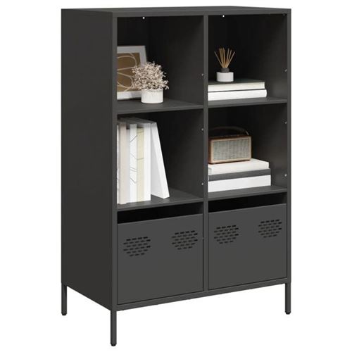 Non Communiqué Noir Vidaxl Buffet Haut 68X39x103,5 Cm Acier, Armoire À Livres, Armoire À Livres Moderne, Étagère À Livres, Étagère Et 851382 - Image 1