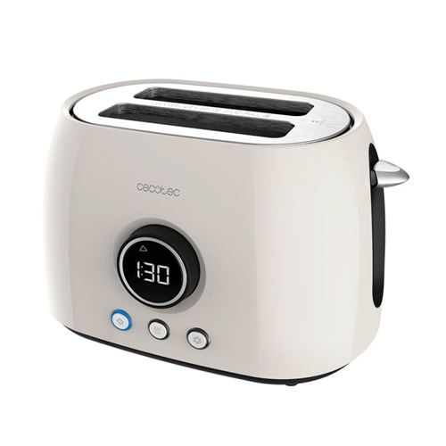 Grille-pain numérique Cecotec ClassicToast 8000 Crème 2 fentes courtes extra larges