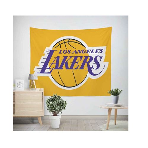 Tapisserie murale en polyester NBA décorations pour la maison – 130*150cm (Lakers de Los Angeles)