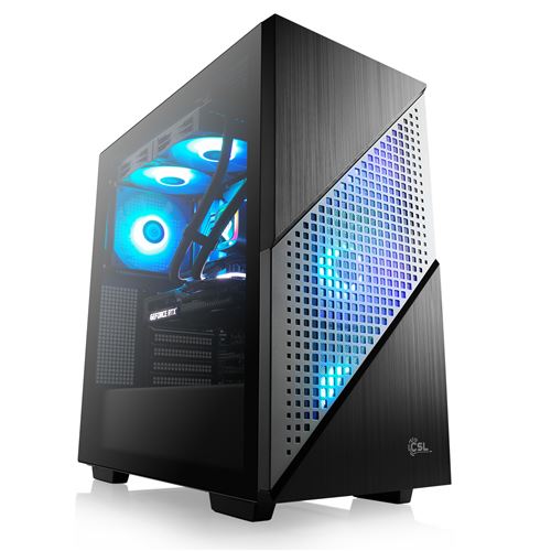 PC Gaming CSL M10190H AMD Ryzen 7 7800X3D (8× 4200 MHz) GeForce RTX 4070 16 Go de RAM M.2 SSD 1000 Go Windows 11